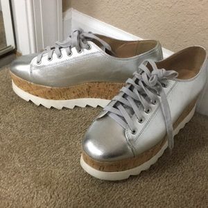 Silver Platform Sneakers